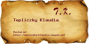 Tepliczky Klaudia névjegykártya