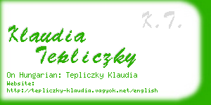 klaudia tepliczky business card